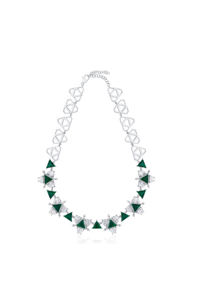 Isharya Provence 925 Silver Emerald Hydro  Choker jewellery indian designer wear online shopping melange singapore