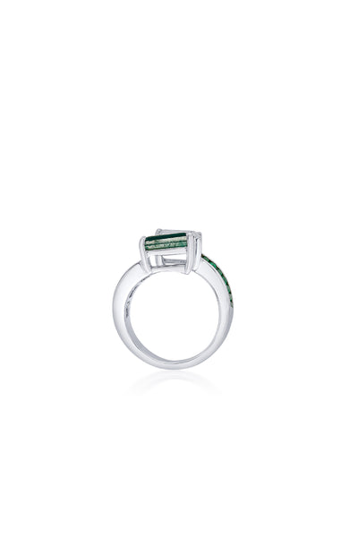 Isharya Provence 925 Silver Emerald Hydro Ring jewellery indian designer wear online shopping melange singapore
