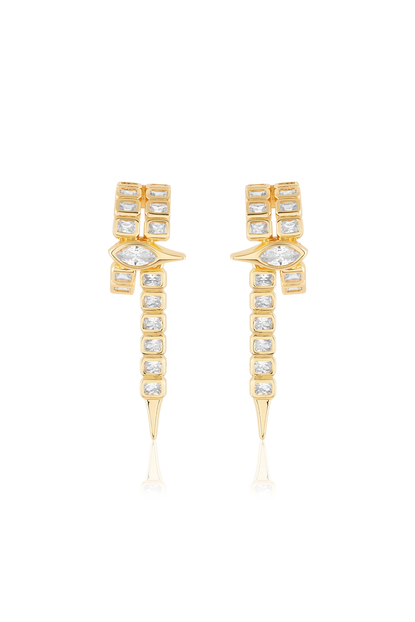 Isharya Punk Tennis Hoop Danglers In 18Kt Gold Plated indian designer wear online shopping melange singapore