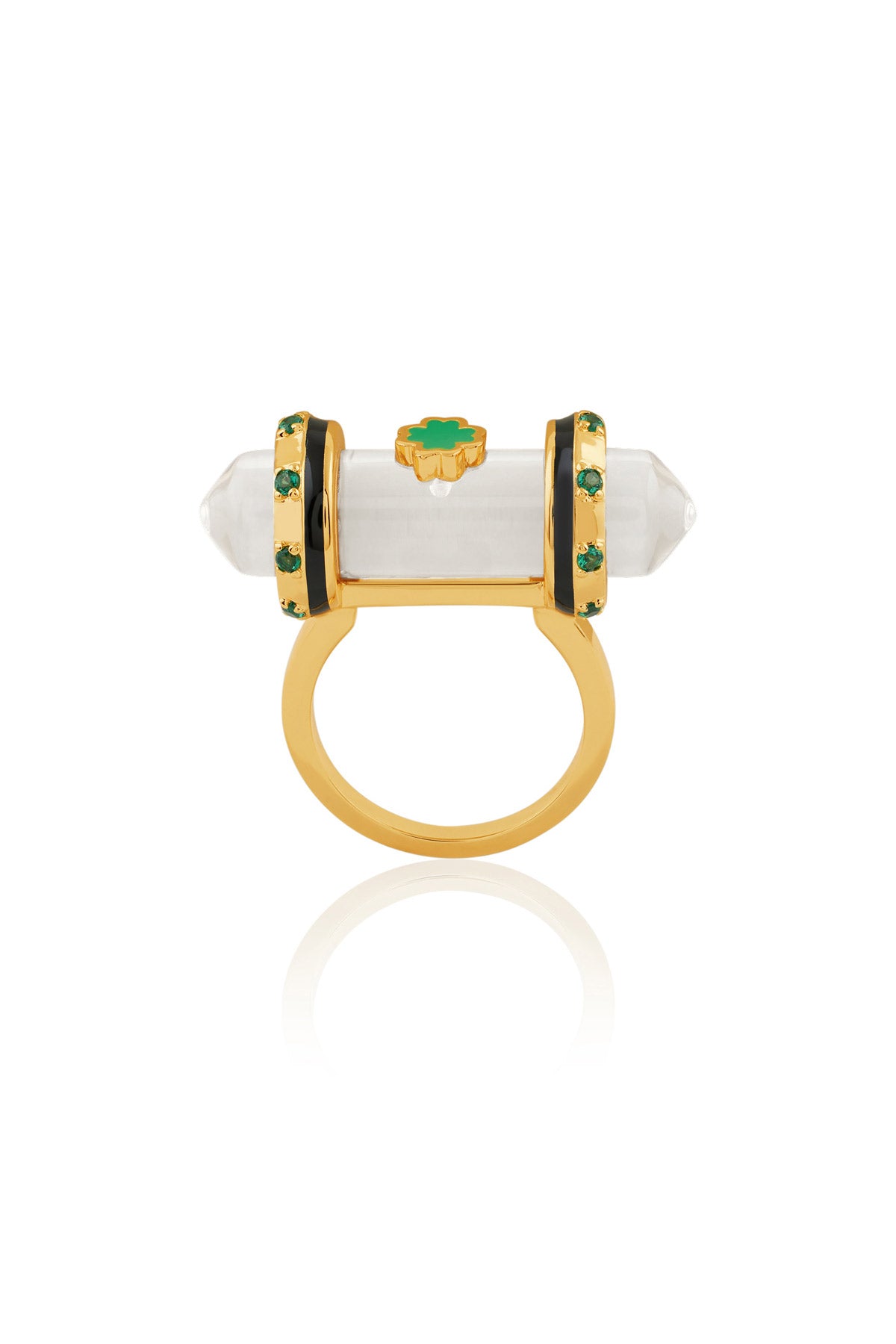 Isharya Quartz Clarity Amulet Ring In 18kt Gold Plated indian designer wear online shopping melange singapore