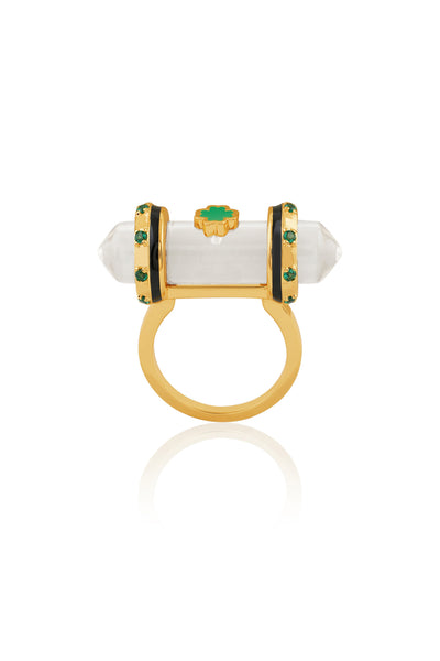 Isharya Quartz Clarity Amulet Ring In 18kt Gold Plated indian designer wear online shopping melange singapore