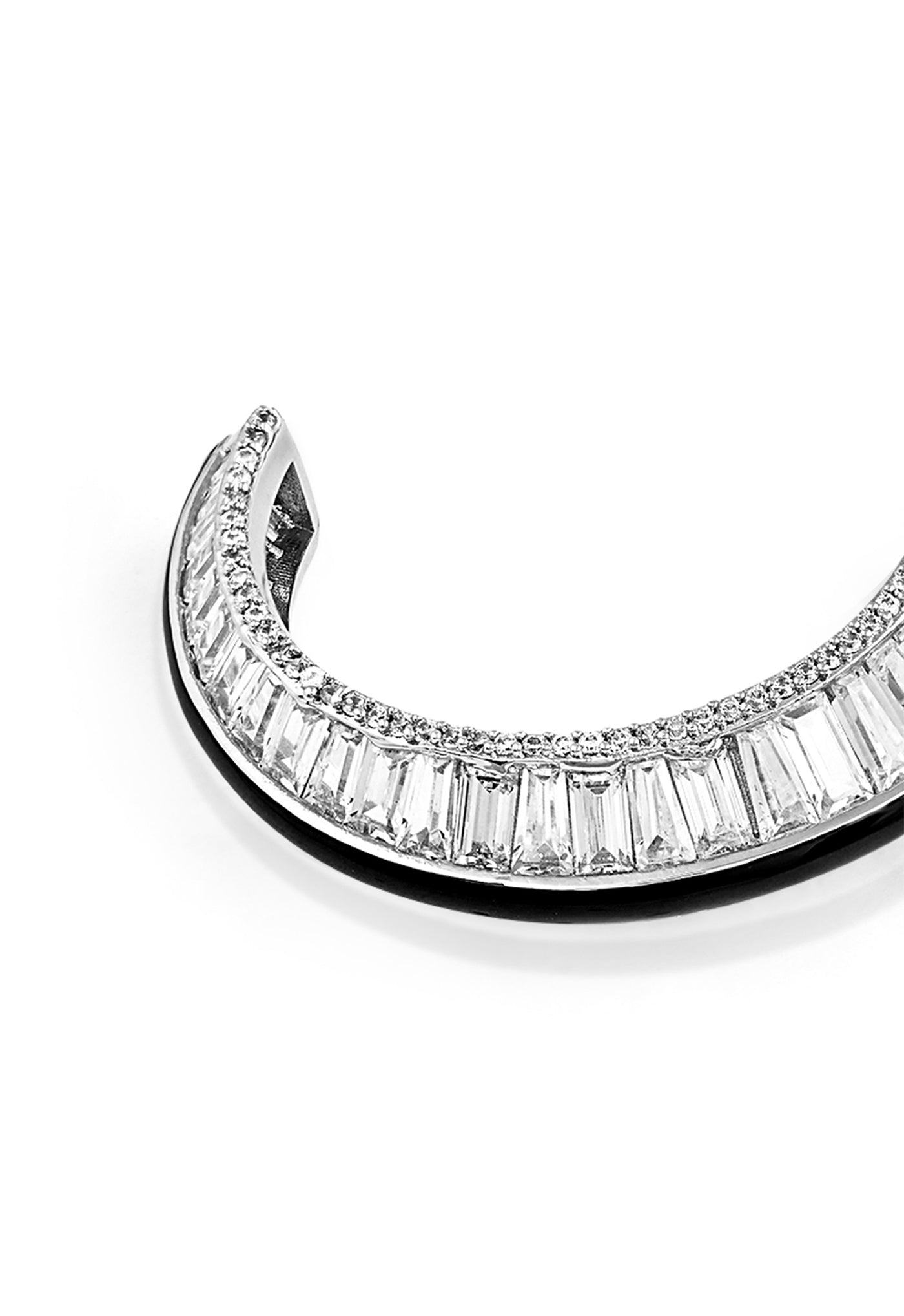 Isharya Radiant Hoop Earrings In Rhodium Plating indian designer wear online shopping melange singapore