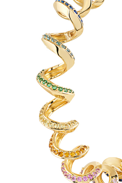 Isharya Rainbow Spiral Cuff Bracelet 18Kt Gold Plated indian designer wear online shopping melange singapore
