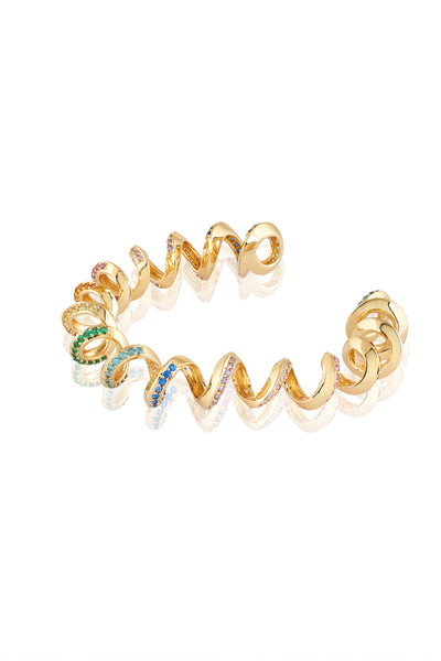 Isharya Rainbow Spiral Cuff Bracelet 18Kt Gold Plated indian designer wear online shopping melange singapore