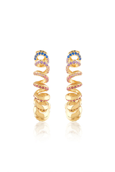 Isharya Rainbow Spiral Hoops 18Kt Gold Plated indian designer wear online shopping melange singapore