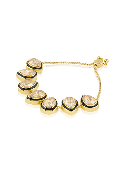 Isharya Red Crystal Galaxy Bolo Bracelet In 18Kt Gold Plated indian designer wear online shopping melange singapore
