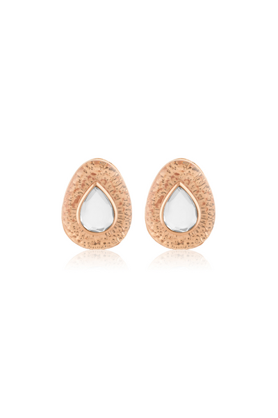 Rose Mirror Boondein Studs In 18Kt Gold Plated