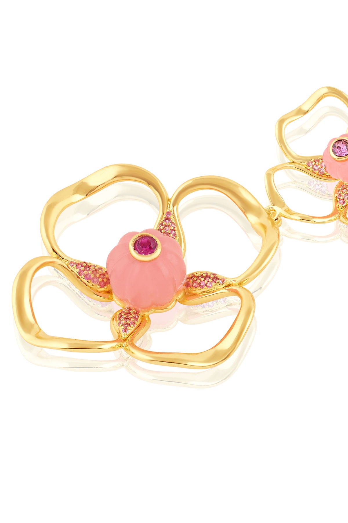 Isharya Rosé Radiance Dangler Earrings 18Kt Gold Plated indian designer wear online shopping melange singapore