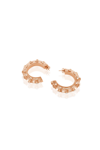 Rose Sona Statement Hoops In 18Kt Gold Plated Melange Singapore Online Shopping Indian Designer Wear Isharya