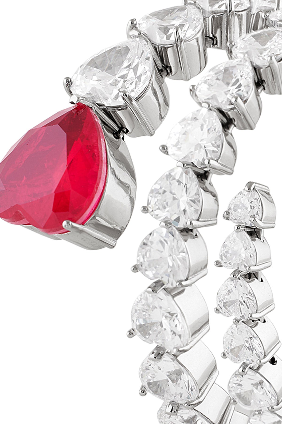 Isharya Ruby Enchantment Wrap Cuff In Rhodium Plating indian designer wear online shopping melange singapore 