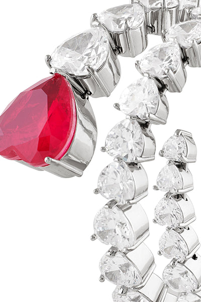 Isharya Ruby Enchantment Wrap Cuff In Rhodium Plating indian designer wear online shopping melange singapore 