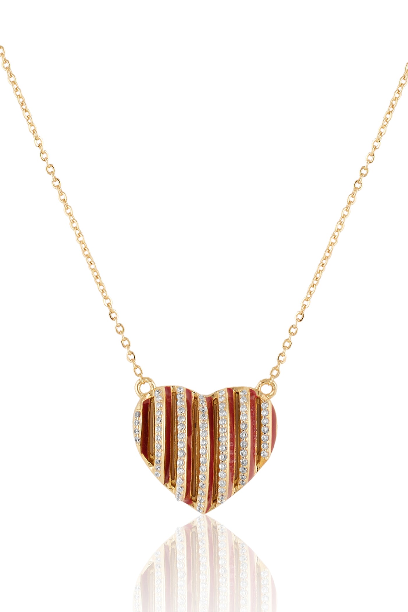 Isharya Ruby Heartbeat Necklace 18Kt Gold Plated indian designer wear online shopping melange singapore