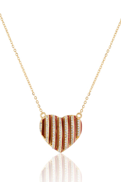 Isharya Ruby Heartbeat Necklace 18Kt Gold Plated indian designer wear online shopping melange singapore