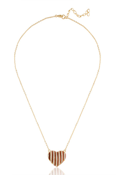 Isharya Ruby Heartbeat Necklace 18Kt Gold Plated indian designer wear online shopping melange singapore