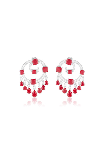 Isharya Ruby Moon Luxe Baalis In Rhodium Plating indian designer wear online shopping melange singapore 