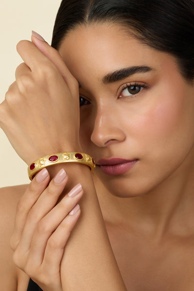 Isharya Ruby Oval Hinge Bangle indian designer wear online shopping melange singapore
