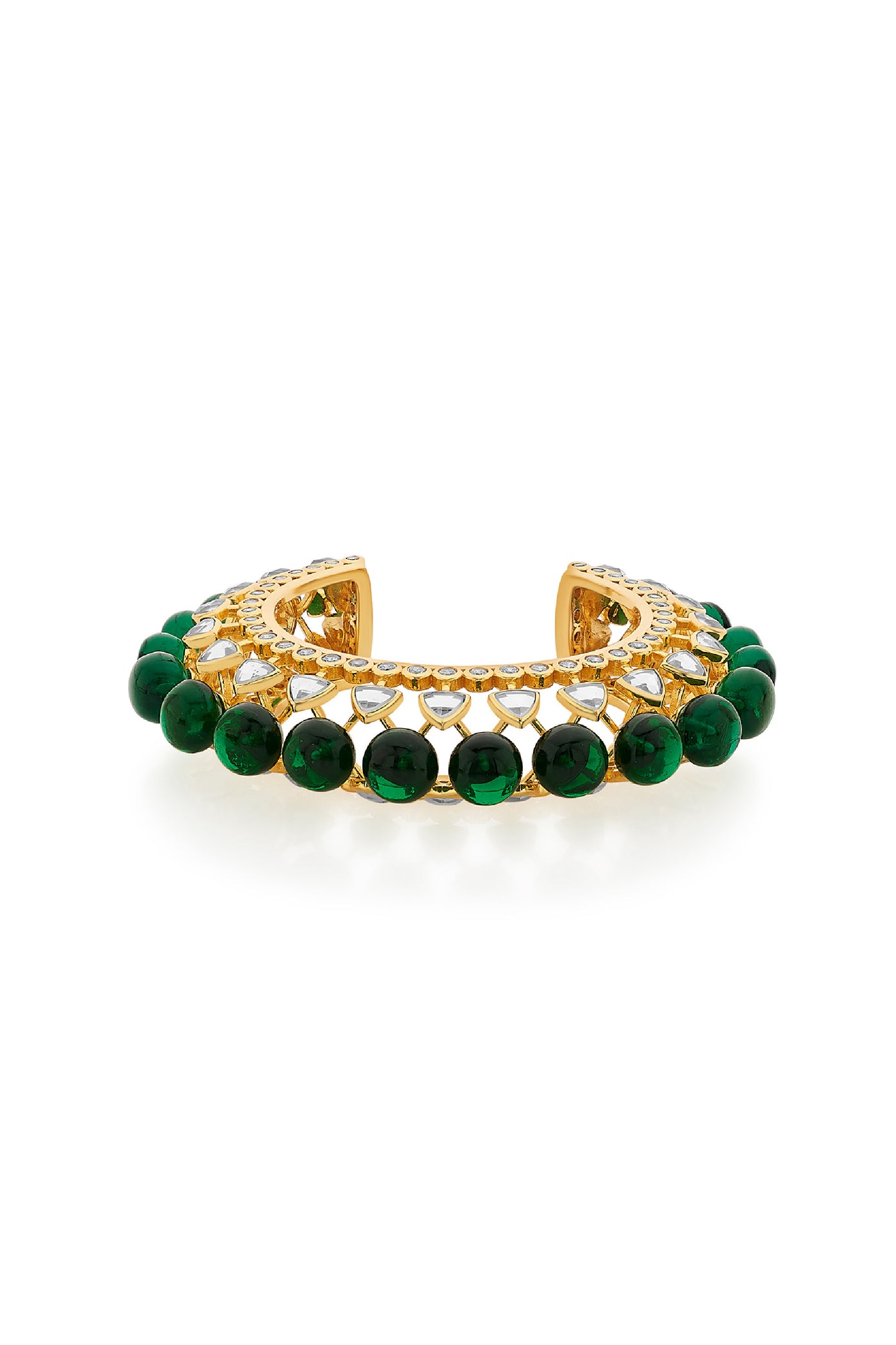 Isharya Ruhaniyat Green Hydro Statement Cuff indian designer wear online shopping melange singapore