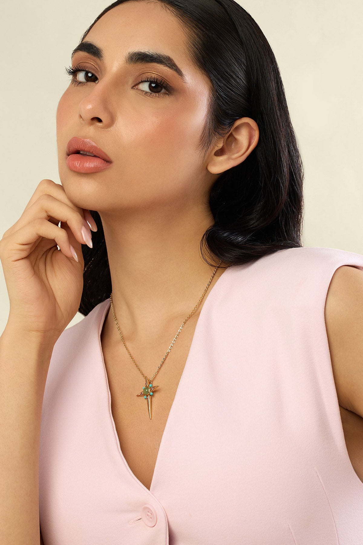 Isharya Sacred Prism Necklace In 18kt Gold Plated indian designer wear online shopping melange singapore 