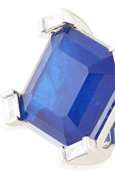 Isharya Sapphire Majesty Square Studs In Rhodium Plating indian designer wear online shopping melange singapore 