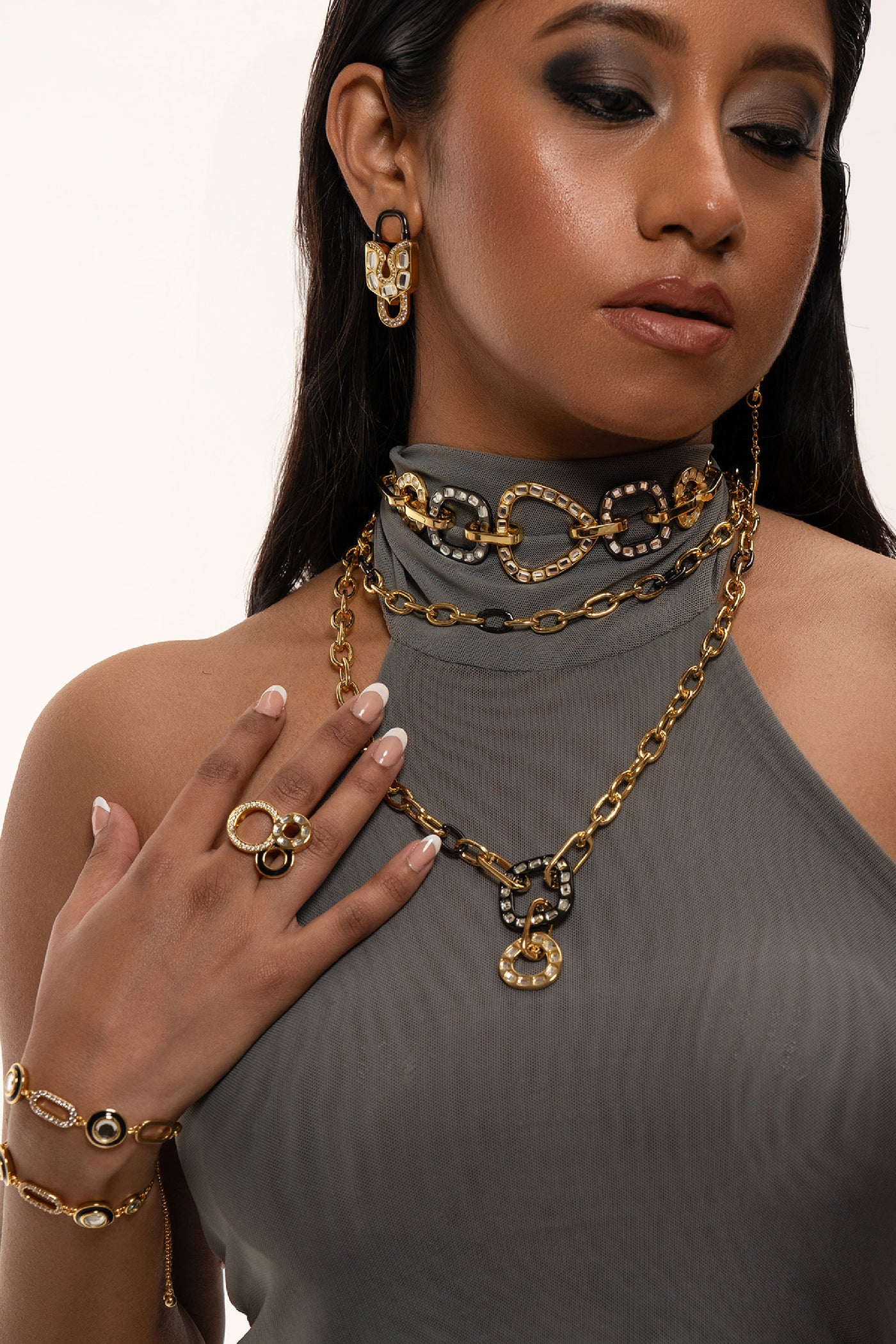 Isharya Savage Mirror Bracelet In 18kt Gold Plated jewellery indian designer wear online shopping melange singapore