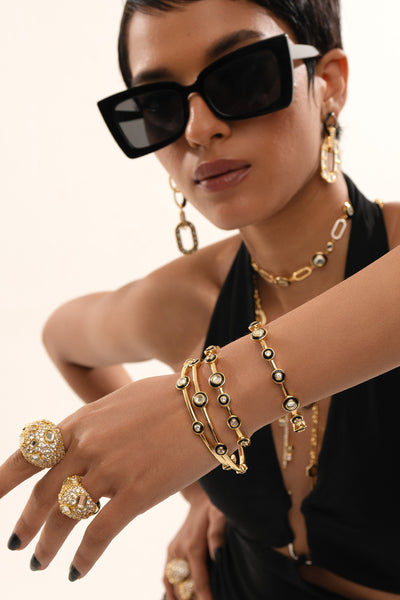 Isharya Savage Mirror Cuff In 18kt Gold Plated jewellery indian designer wear online shopping melange singapore