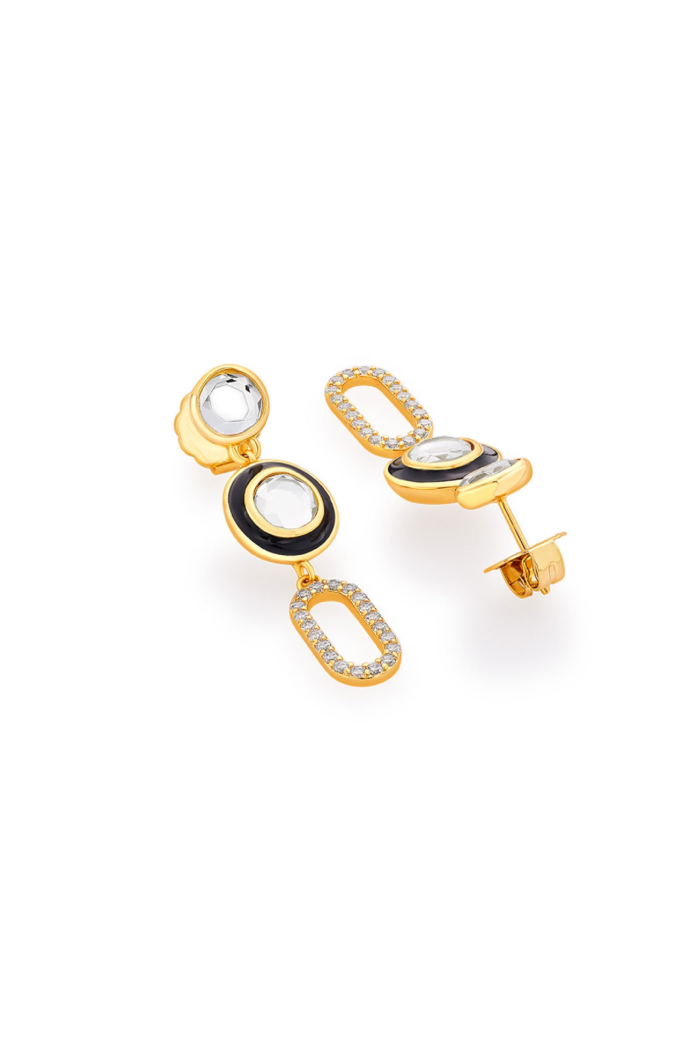 Isharya Savage Mirror Drop Earrings In 18kt Gold Plated jewellery indian designer wear online shopping melange singapore