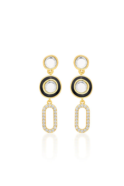 Isharya Savage Mirror Drop Earrings In 18kt Gold Plated jewellery indian designer wear online shopping melange singapore