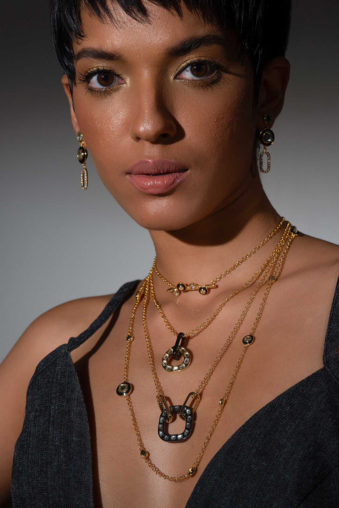 Isharya Savage Mirror Necklace In 18kt Gold Plated jewellery indian designer wear online shopping melange singapore