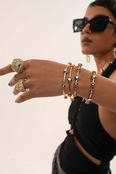 Isharya Savage Mirror Slim Cuff In 18kt Gold Plated jewellery indian designer wear online shopping melange singapore