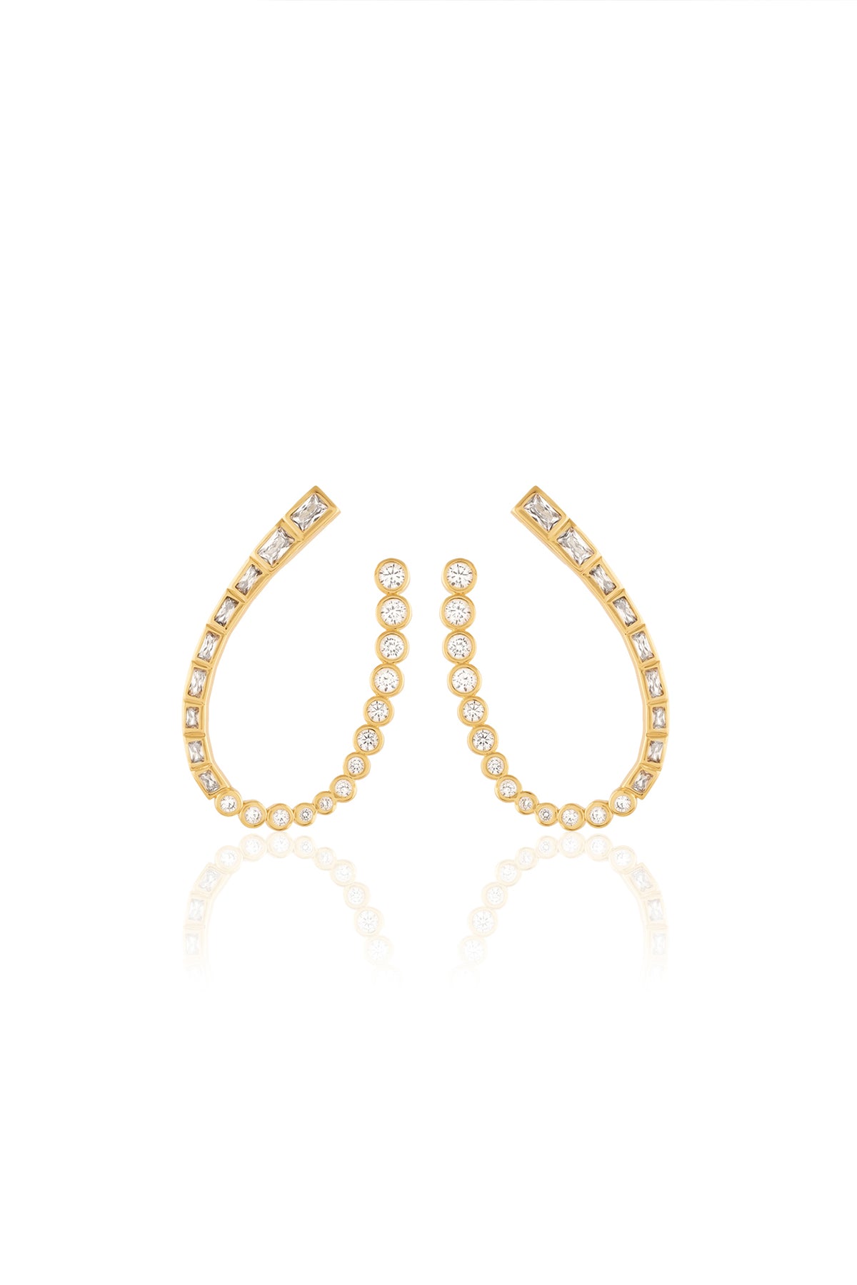 Isharya Sea Crystal Front Back Earrings In 18Kt Gold Plated indian designer wear online shopping melange singapore 