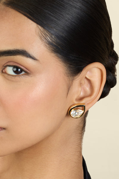 Isharya Sea Drops Studs 18Kt Gold Plated indian designer wear online shopping melange singapore