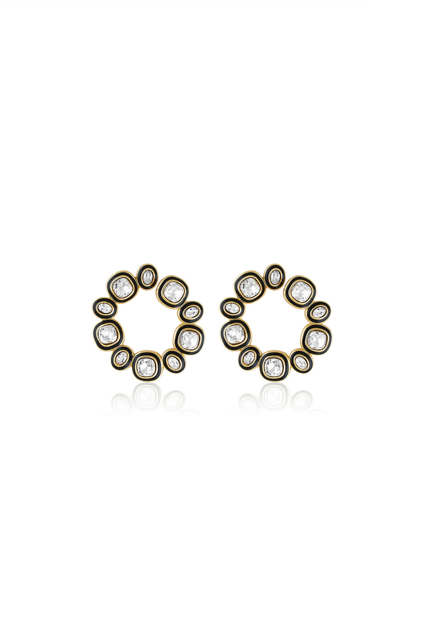 Isharya Seafoam Front Back Earrings 18Kt Gold Plated indian designer wear online shopping melange singapore