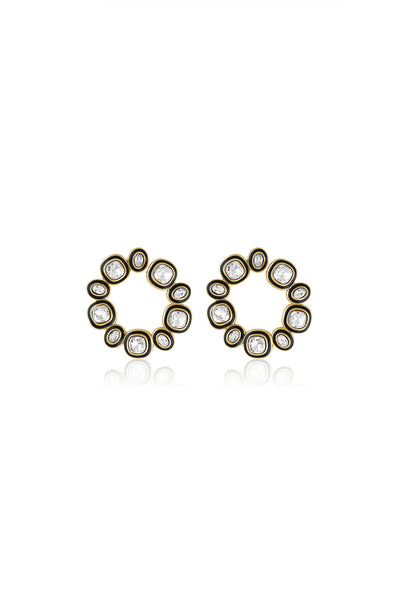 Isharya Seafoam Front Back Earrings 18Kt Gold Plated indian designer wear online shopping melange singapore