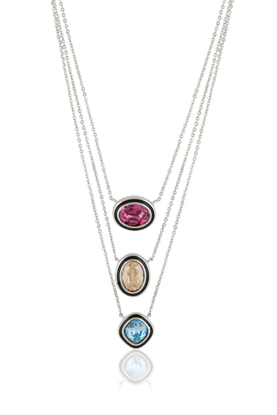 Isharya Seafoam Serenade Three-Layered Necklace In Black Plating indian designer wear online shopping melange singapore
