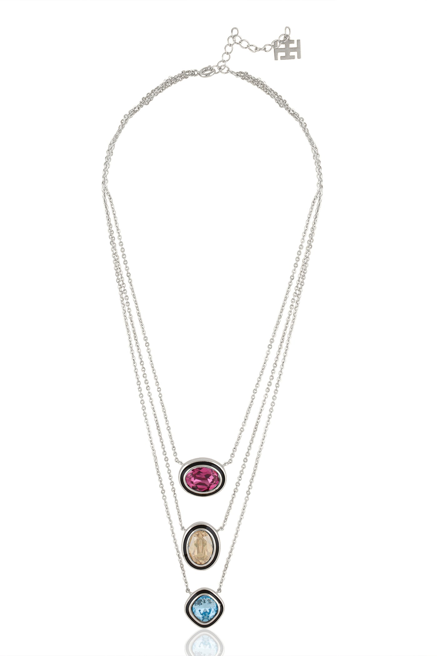 Isharya Seafoam Serenade Three-Layered Necklace In Black Plating indian designer wear online shopping melange singapore
