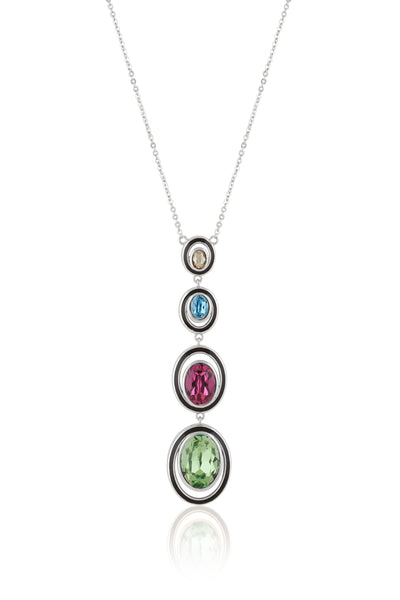 Isharya Seafoam Serenade Y Necklace In Black Plating indian designer wear online shopping melange singapore