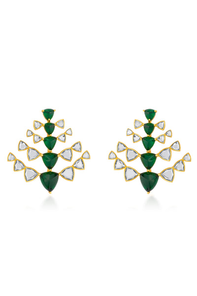 Isharya Seher Mirror & Hydro Emerald Studs indian designer wear online shopping melange singapore