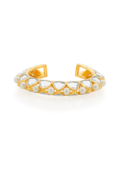 Isharya Seher Mirror And Pearl Statement Cuff indian designer wear online shopping melange singapore