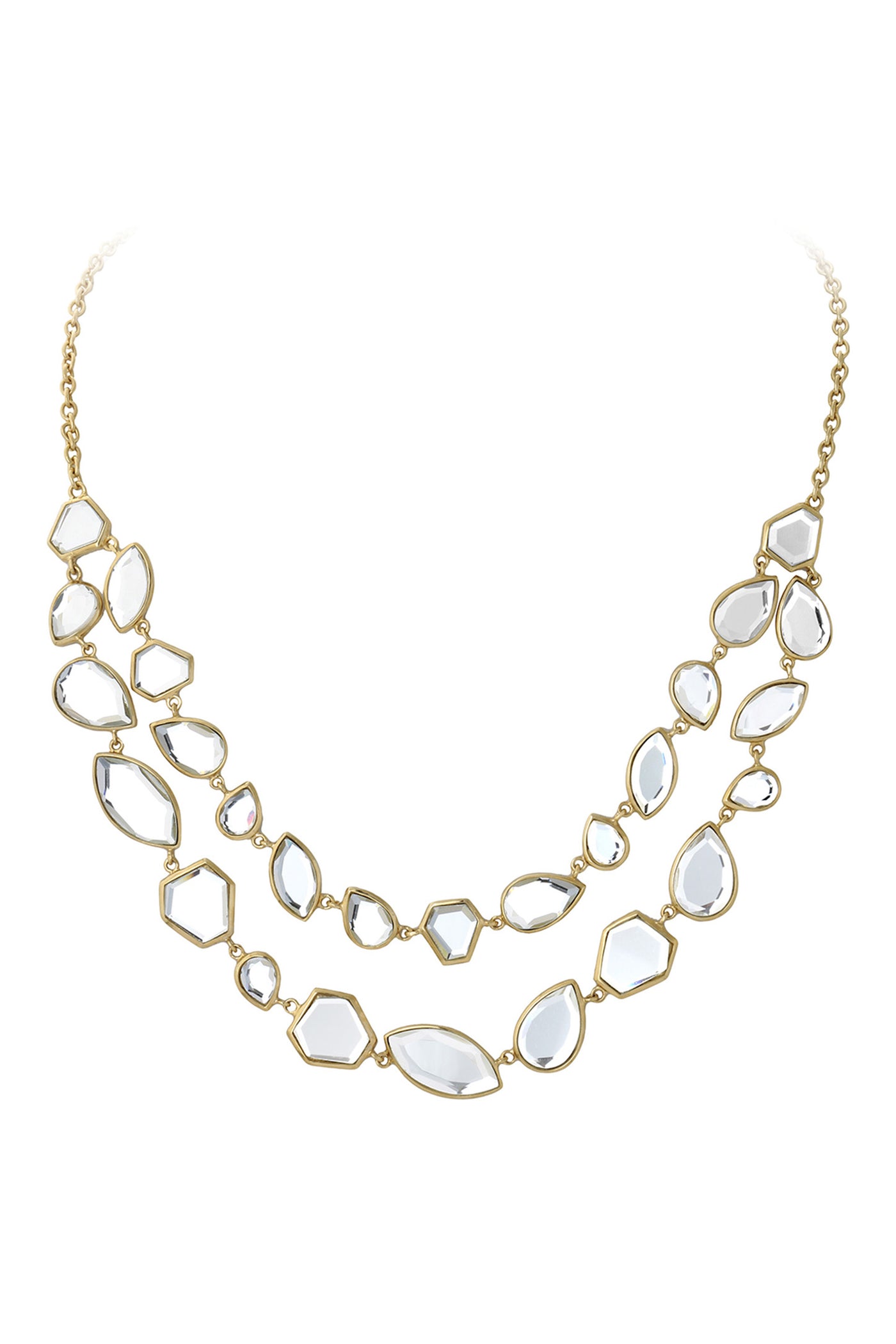 Isharya Shattered Mirror Double Strand Necklace indian designer wear online shopping melange singapore