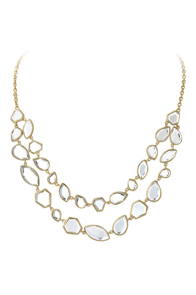 Isharya Shattered Mirror Double Strand Necklace indian designer wear online shopping melange singapore