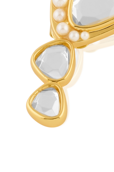 Sheesh Mahal Ear Climber In 18Kt Gold Plated