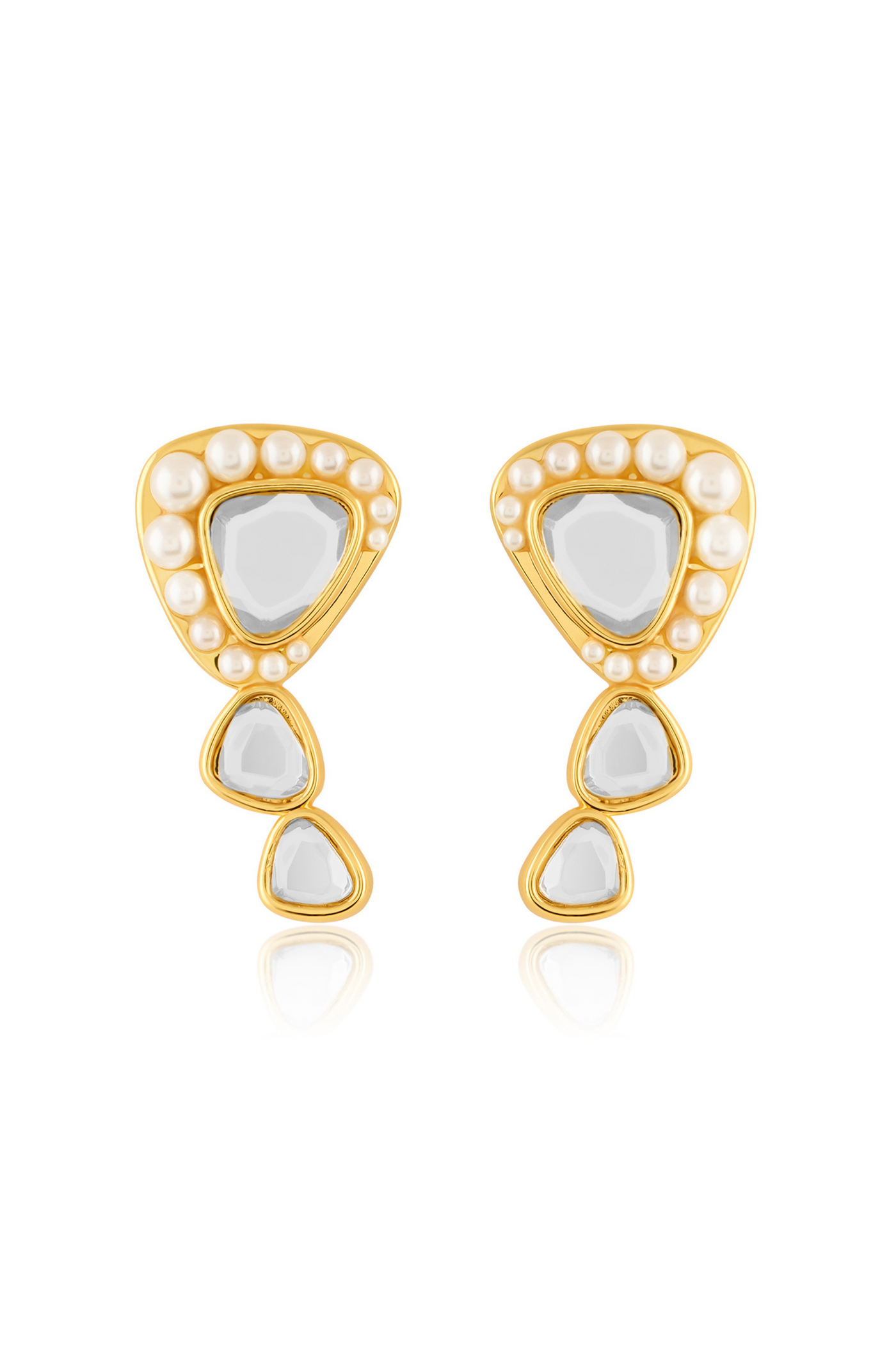 Sheesh Mahal Ear Climber In 18Kt Gold Plated