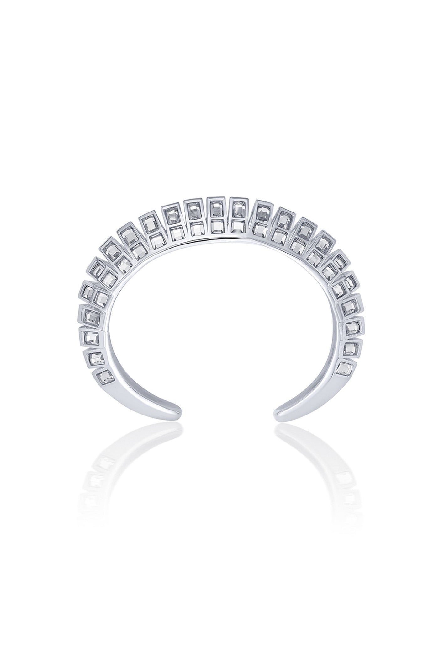 Isharya Silver Disco Mirror Rib Wristwear indian designer wear online shopping melange singapore