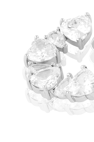 Isharya Silver Halo Studs In Rhodium Plating indian designer wear online shopping melange singapore 