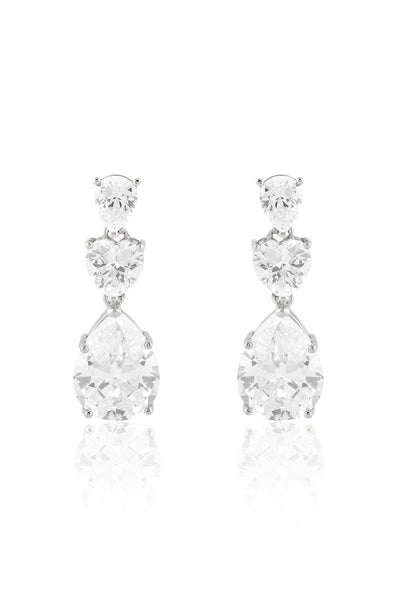 Isharya Silver Radiance Dangler Earrings In Rhodium Plating indian designer wear online shopping melange singapore