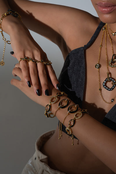 Isharya Sliving Geometry Cuff In 18kt Gold Plated jewellery indian designer wear online shopping melange singapore