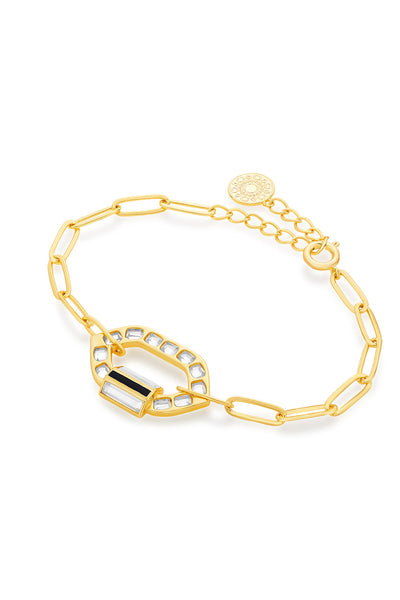 Isharya Sliving Link Bracelet In 18kt Gold Plated jewellery indian designer wear online shopping melange singapore