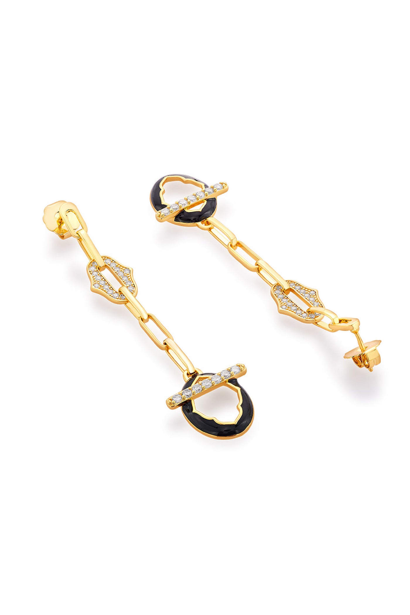 Isharya Sliving Long Drop Earrings In 18kt Gold Plated jewellery indian designer wear online shopping melange singapore
