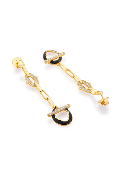 Isharya Sliving Long Drop Earrings In 18kt Gold Plated jewellery indian designer wear online shopping melange singapore