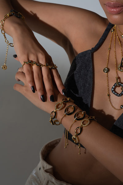 Isharya Sliving Vault Bracelet In 18kt Gold Plated jewellery indian designer wear online shopping melange singapore